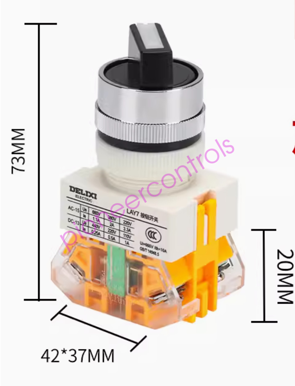 NEW DELIXI button switch LAY7-11X/2 1A1B black Second gear knob self-locking