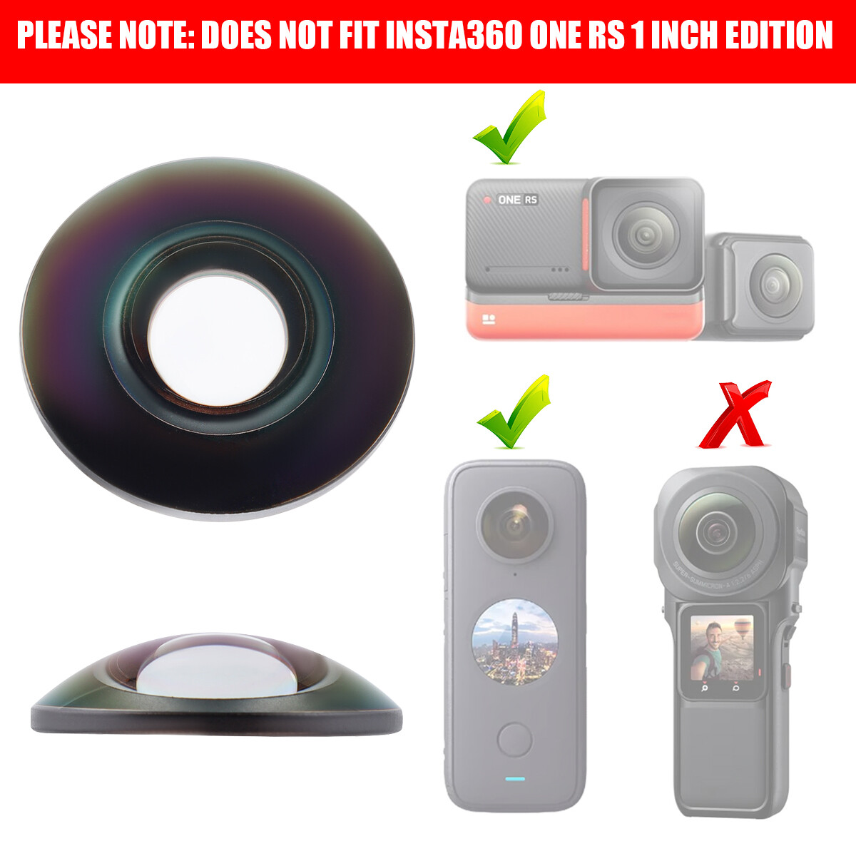Camera Lens Replacement For Insta360 One X/One R/One X2/One RS Action Camera*