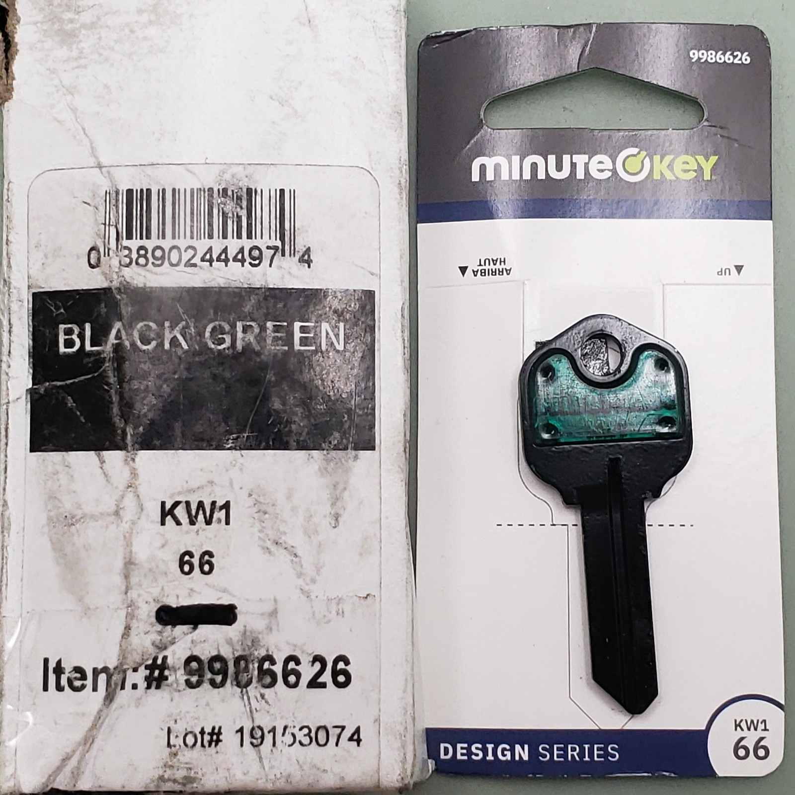 New Genuine Minute Key 9986626 Green #66 KW1 Brass House/Entry Key Blank