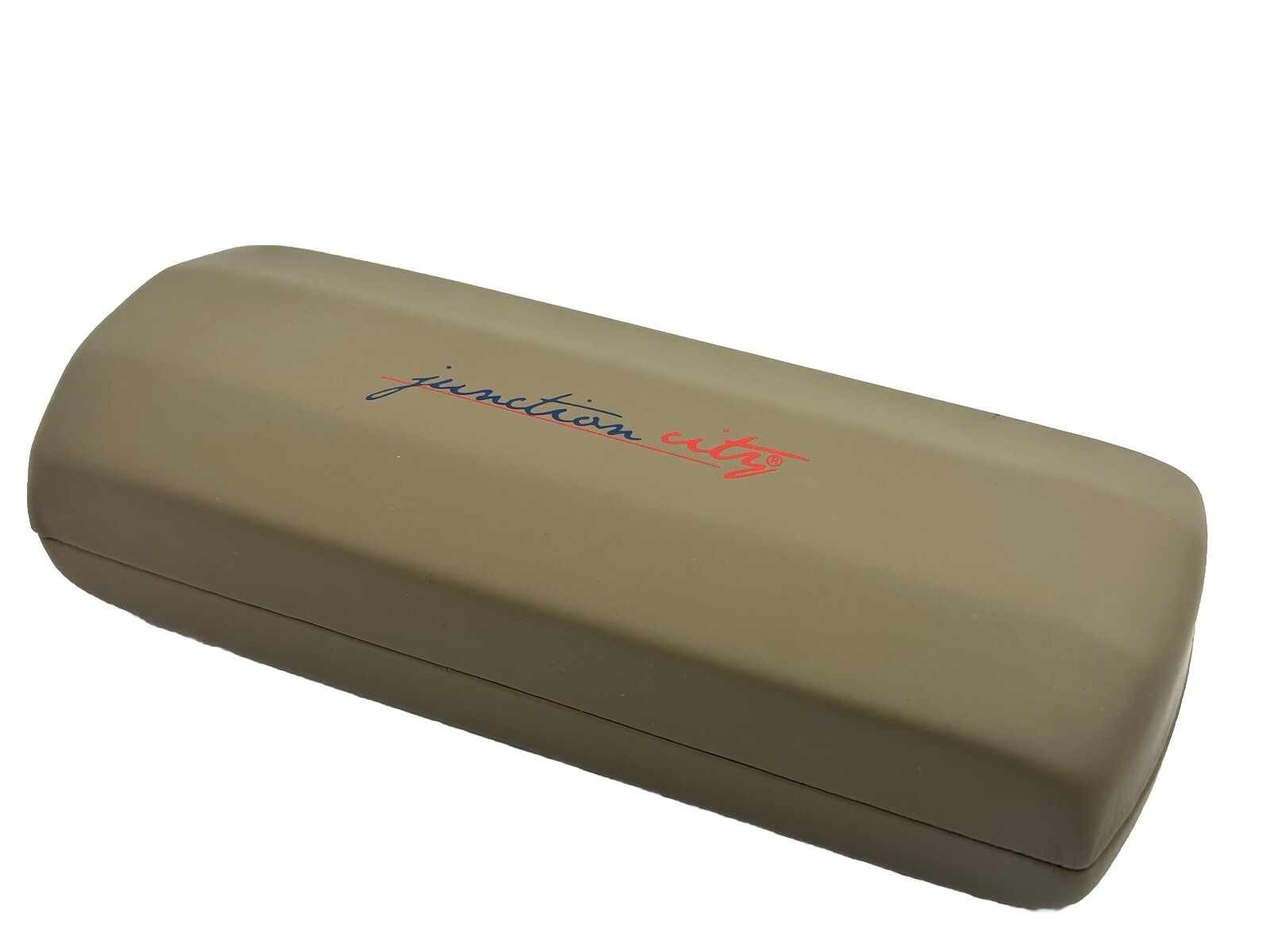 NEW Junction City Brown Hard Clamshell Eyeglasses Case Spring Closure
