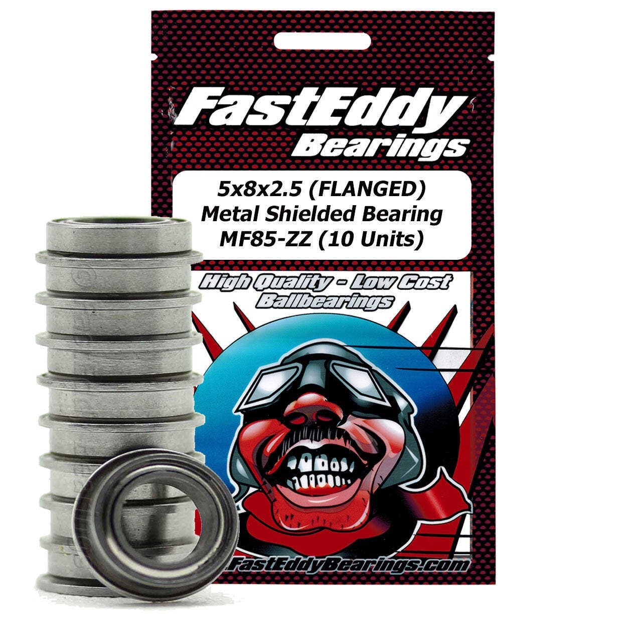 5x8x2.5 FLANGED Metal Shielded Bearing MF85-ZZ 10 Units