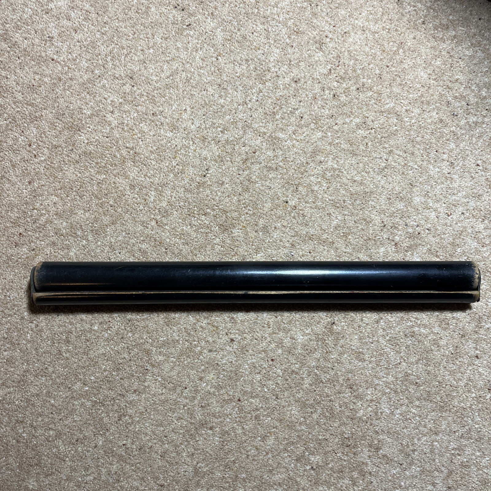 Vintage Rolling Ruler & cuff guard. 15’’ wood & brass . Geometry drawing tool