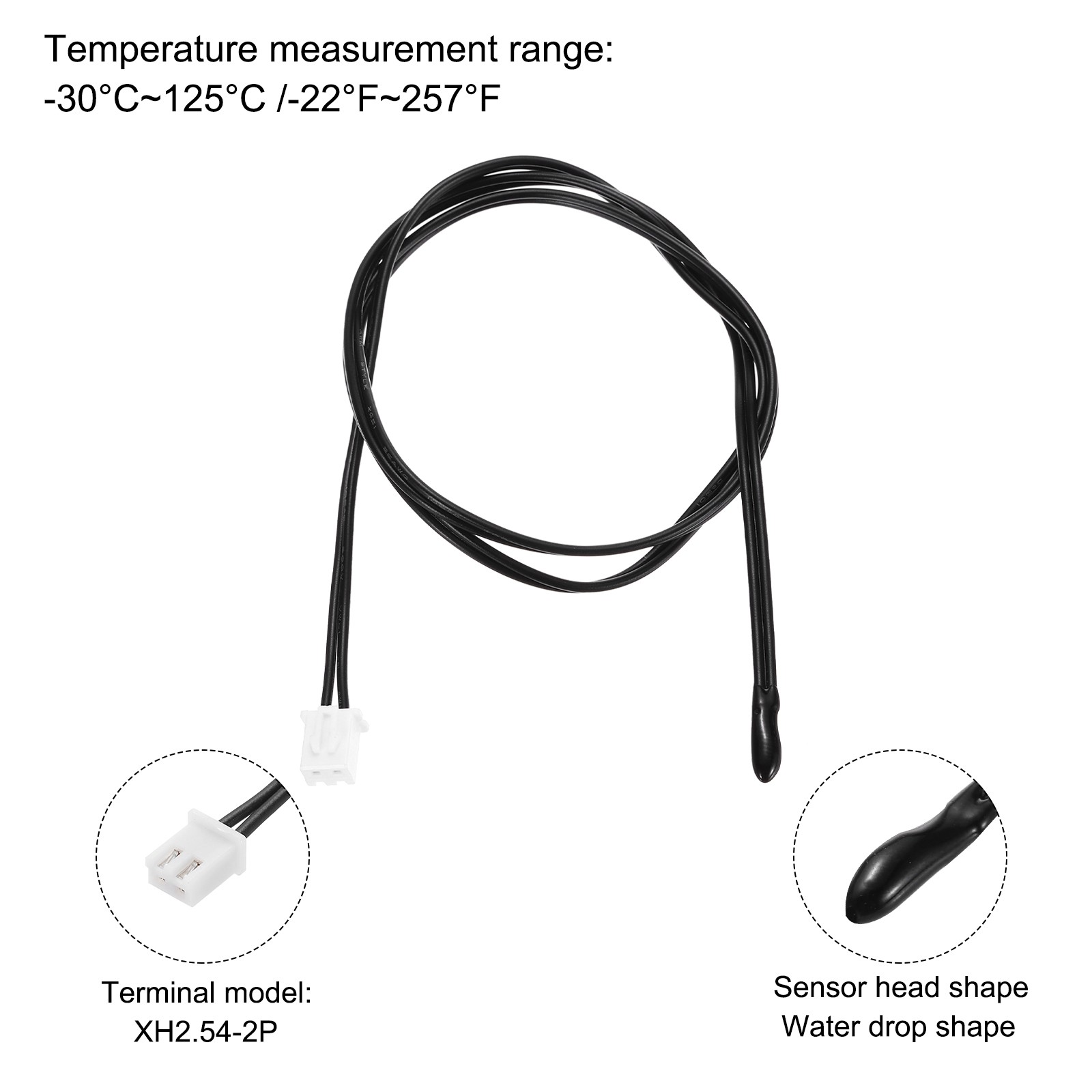 1 Pcs 20K NTC Thermal Sensor Probe,Epoxy Temp Sensor Probe 17.7 Inch