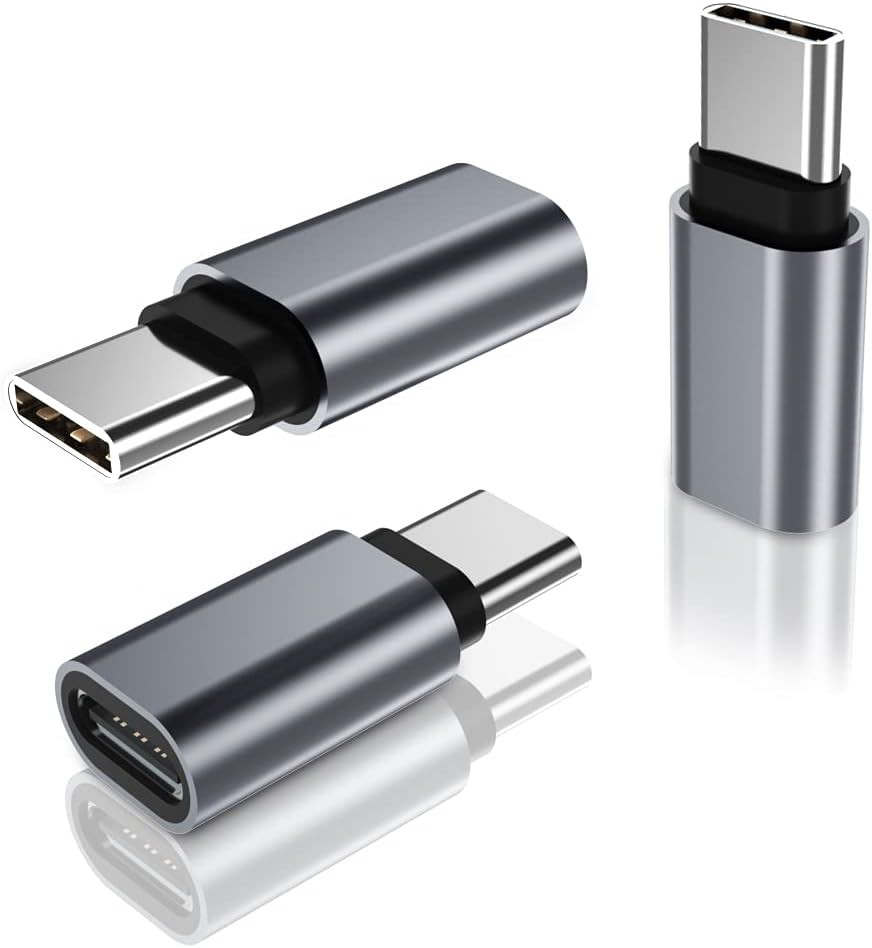 Basesailor USB Type C Extension Adapter 3-Pack,PD USBC 3.1 Gen2 Female Gray