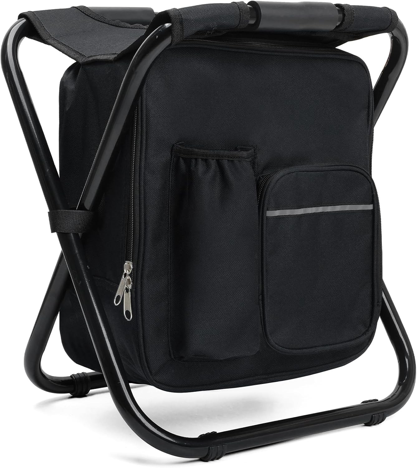 Lightweight Folding Backpack Stool with Cooler, Beach Fishing Cooler Chairs
