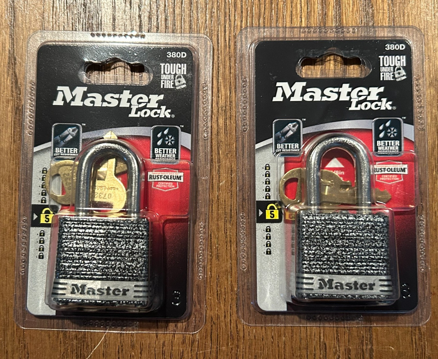 Master Lock 380D Rust-Oleum Certified Laminated Steel Padlock Set of 2 New