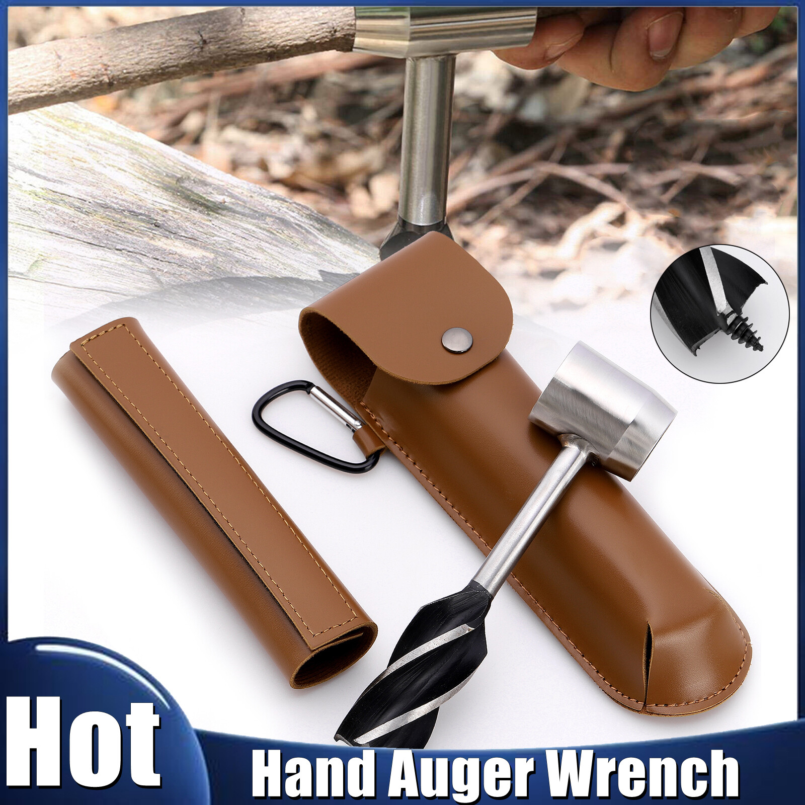 Survival Tools Camping Bushcraft Hand Auger Wrench Scotch Eye Drill Bit Outdoor