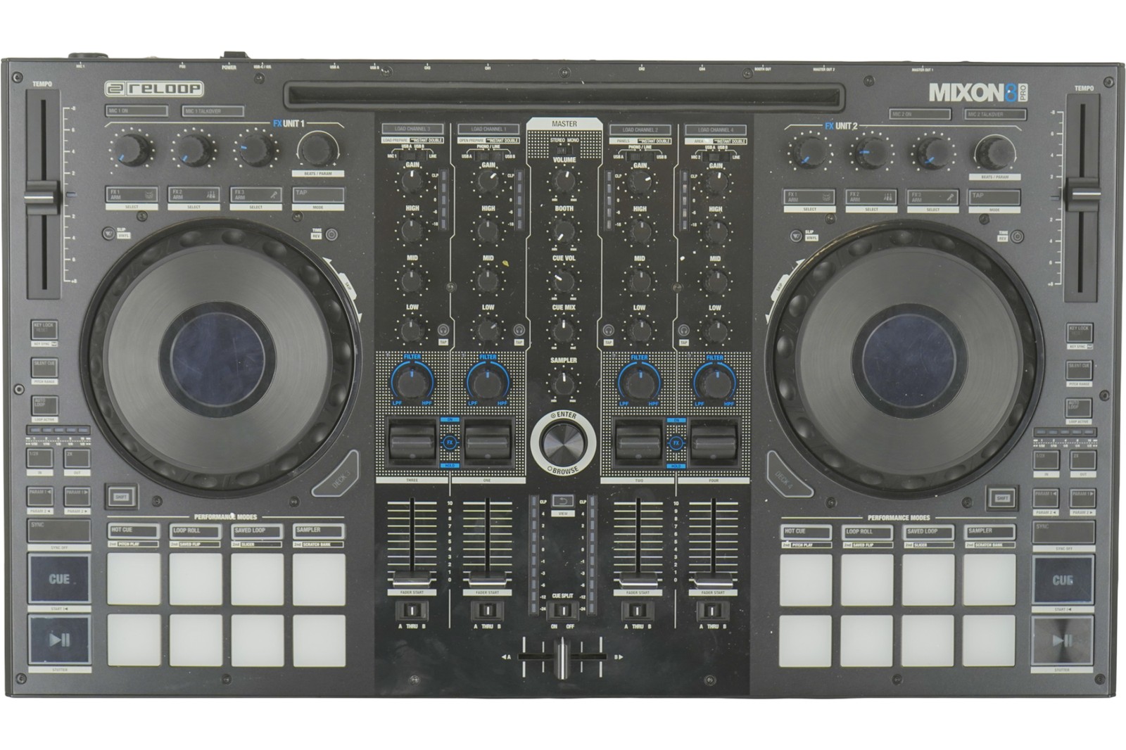 Reloop Mixon 8 Pro 4-Channel DJ Controller Hybrid Performance Mixer DAMAGED
