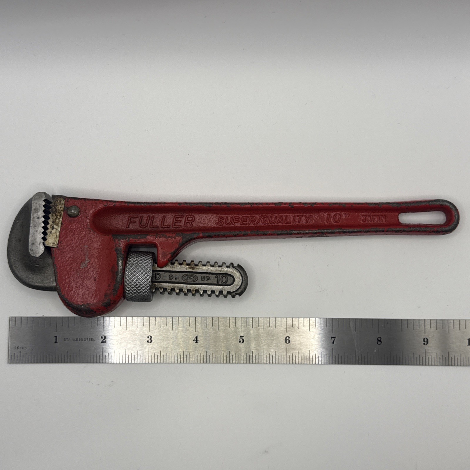FULLER 10" PIPE WRENCH SUPER QUALITY STRAIGHT HEAVY DUTY MADE JAPAN VINTAGE