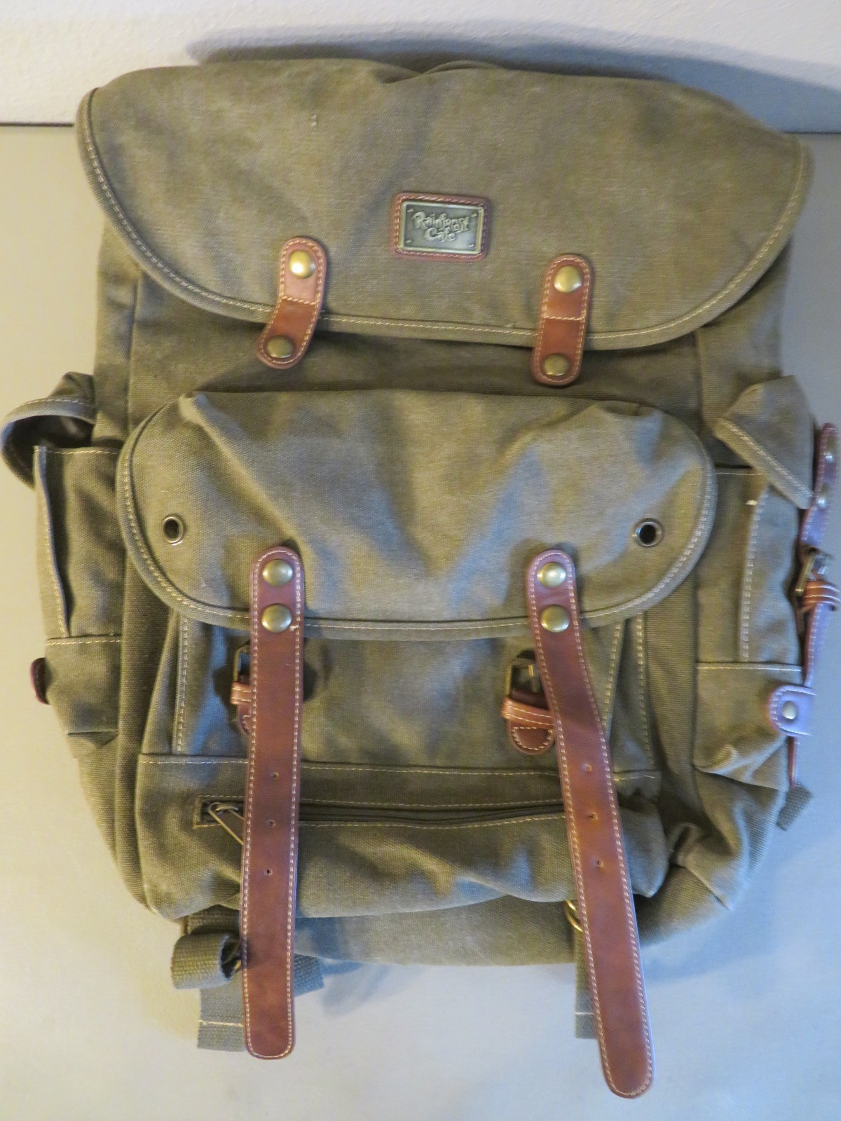 NWT Rainforest Cafe WWII Backpack #B704 Bag Olive Hiking Rucksack