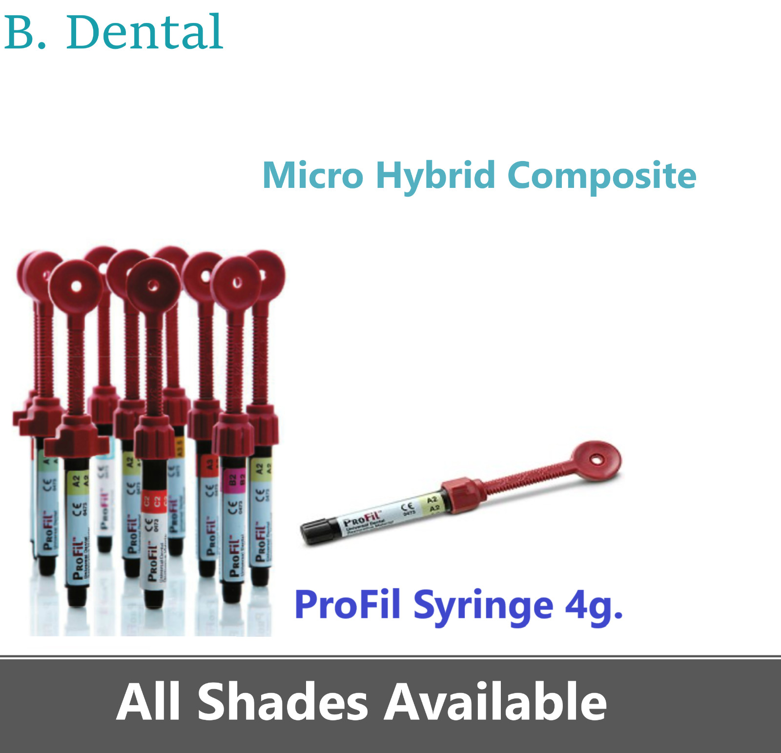 Dental Silmet ProFil Micro Hybrid Composite Universal All Shades - Syringe 4g.