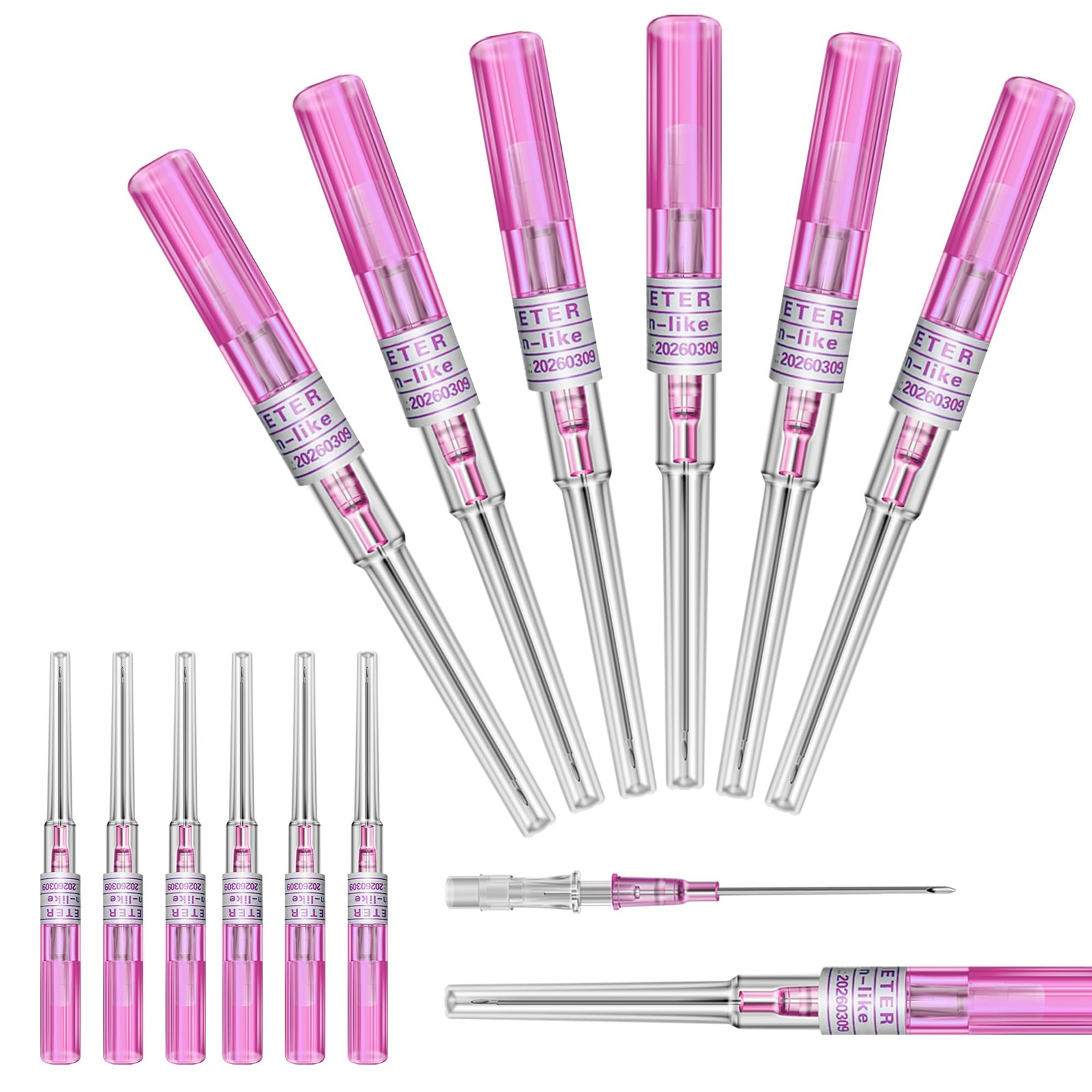 combofix 20G IV Catheter Piercing Needles - 6pcs Piecring 20G-6Pcs, Pink