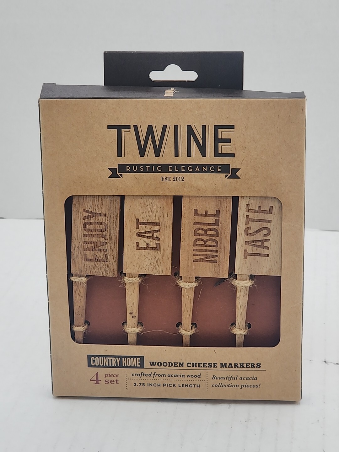 Twine Country Home Wooden Cheese Markers acacia wood 2.75inPick Length