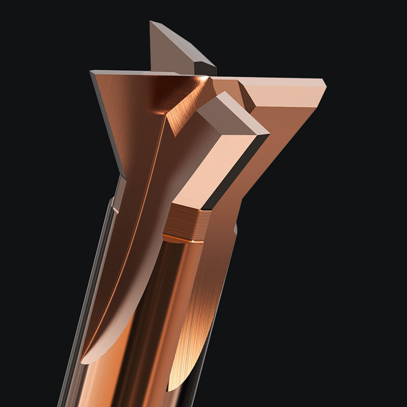 Dovetail Milling Cutter Solid Carbide End Mill 4 Flute 2-16mm Shank 45°60° Blade
