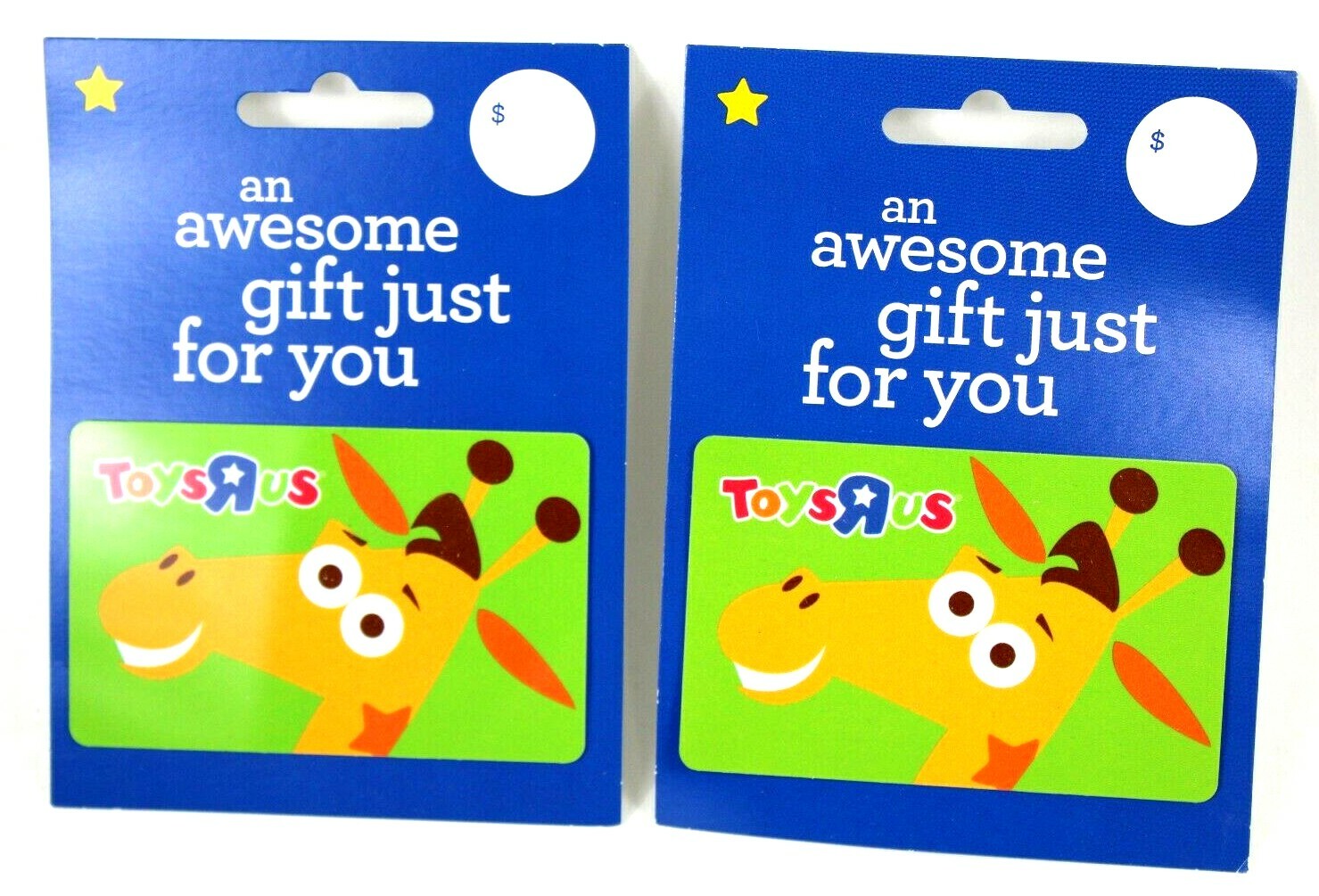 Lot of 2 - Toys R Us - Geoffrey Giraffe Collectible Gift Card Store Exclusive