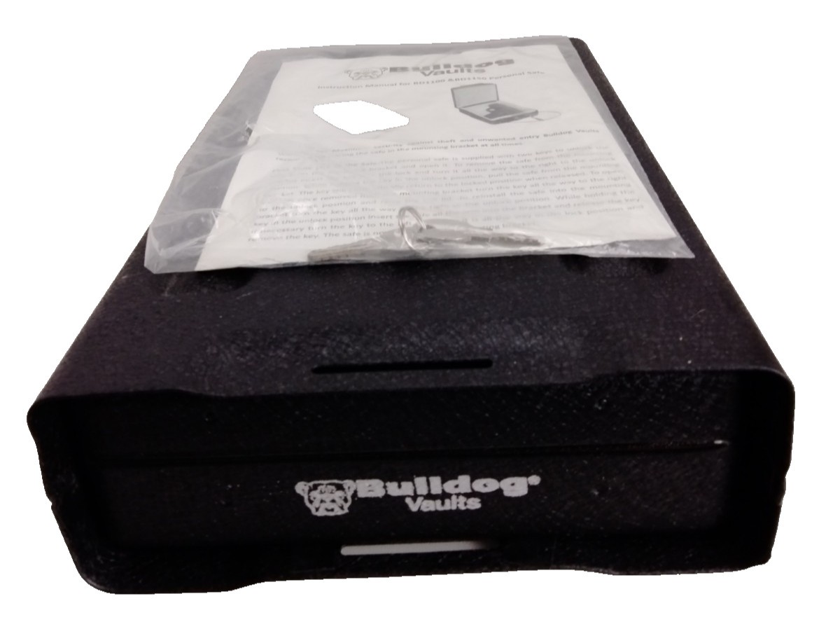 Bulldog Vaults BD1100 Pistol Safe Lock Box Keys Cable Mount Hardware