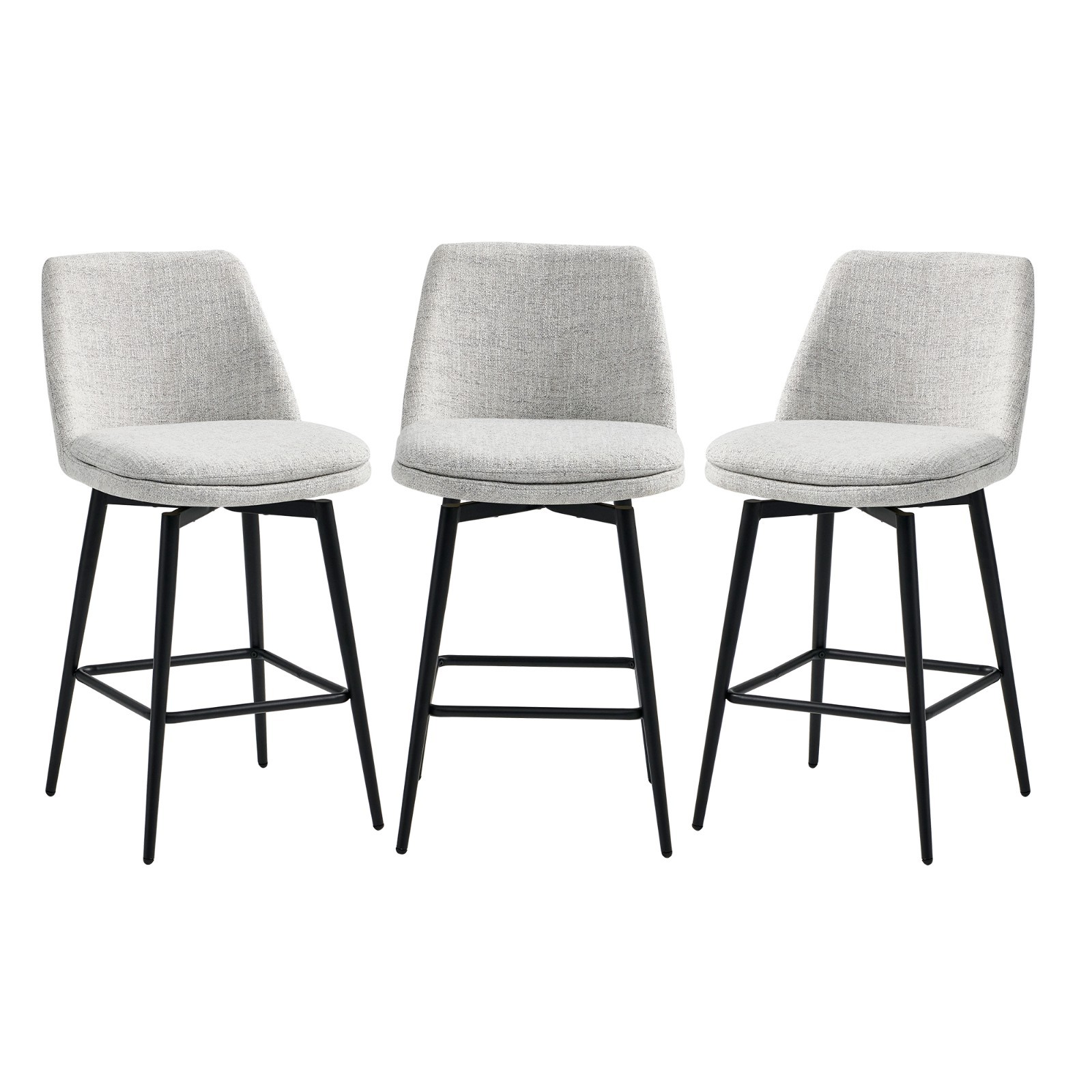 CHITA Upholstered Swivel Counter Stools, 27" Set of 2/3, FSC Certified & Modern