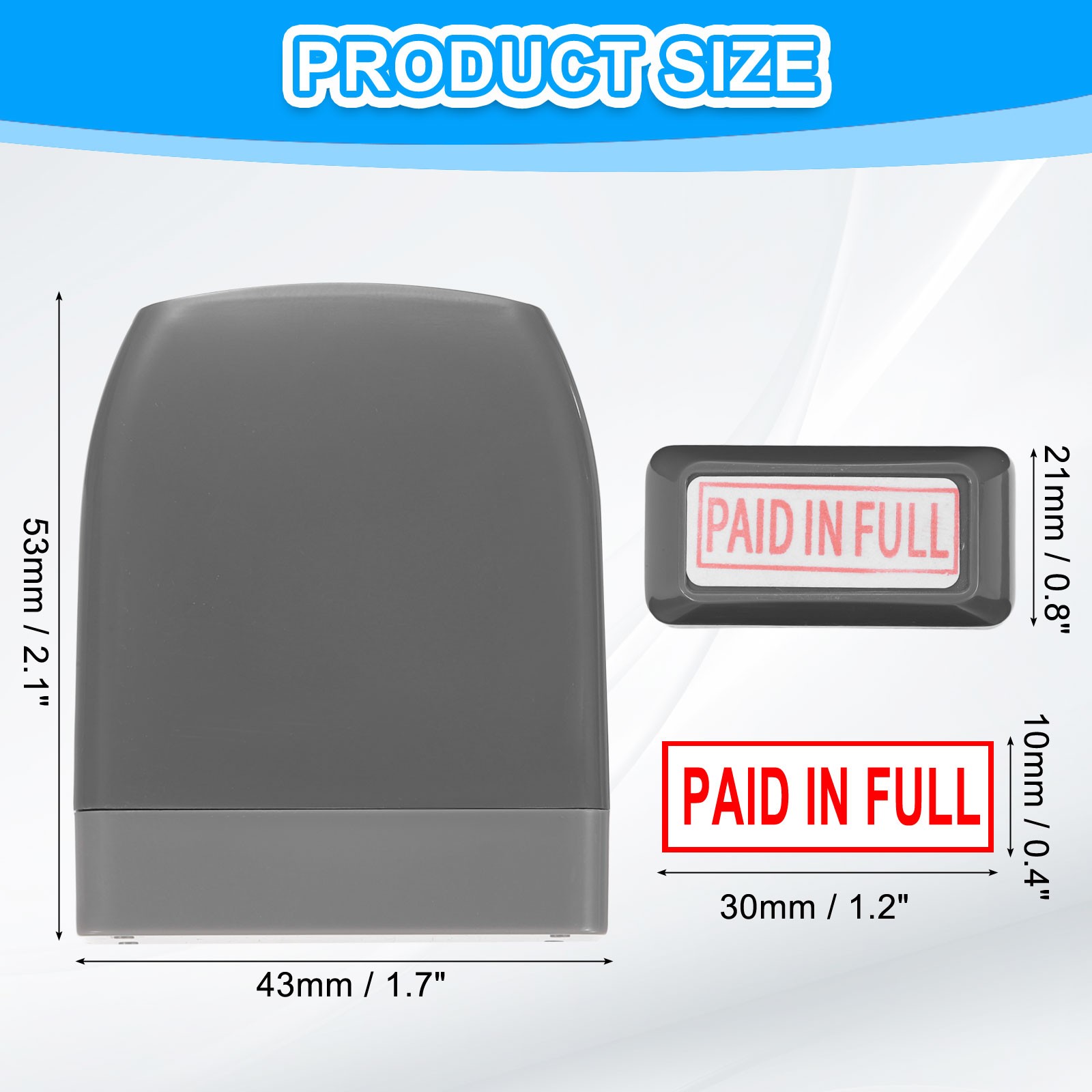 PAID in FULL Notice Stamp Self Inking, Grey