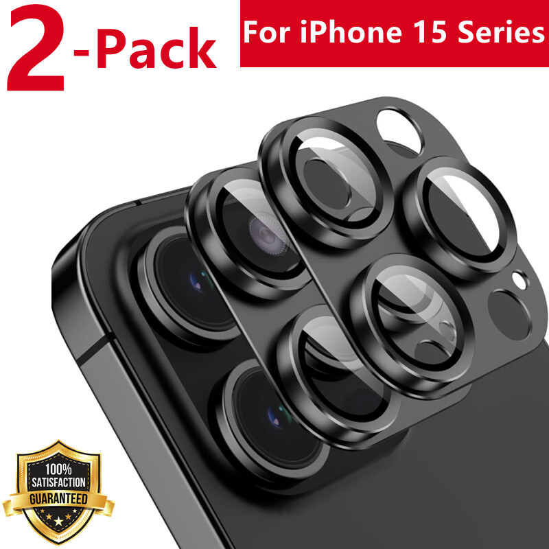 2 Pack For iPhone 15 Pro Max/15 Pro/15 Plus/15 Metal Camera Lens Protector Cover