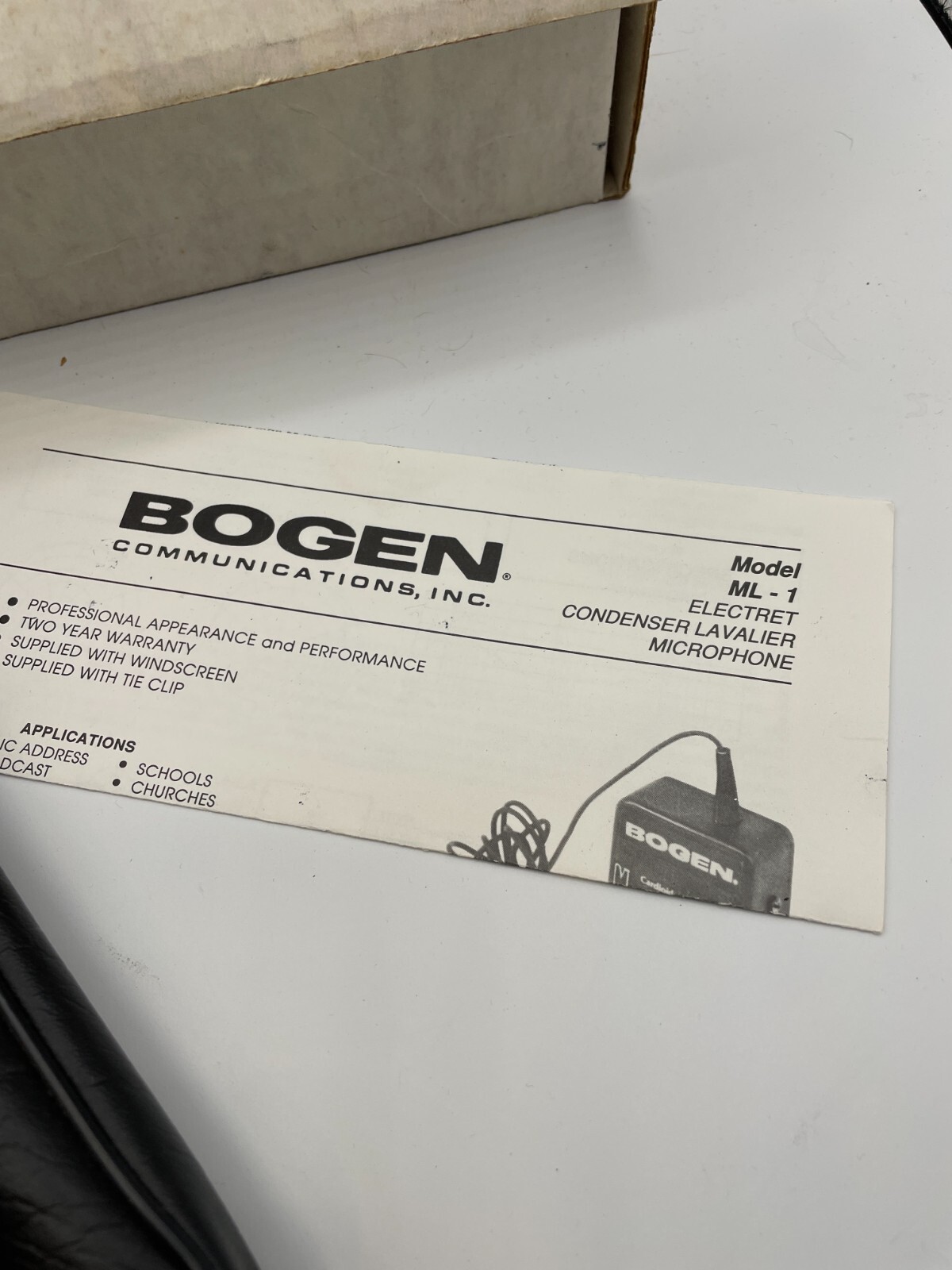 Bogen ML-1 Lavalier Microphone | Condenser Lo-Z | Power Pack