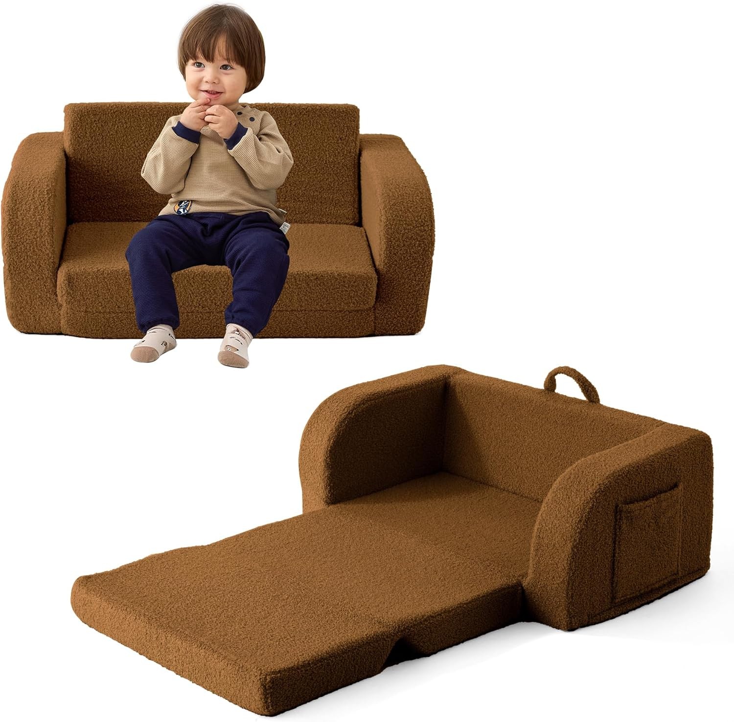 Toddler Couch 2-in-1 Toddler Chairs Comfy 1-3 Years Old Toddler Chair Girls