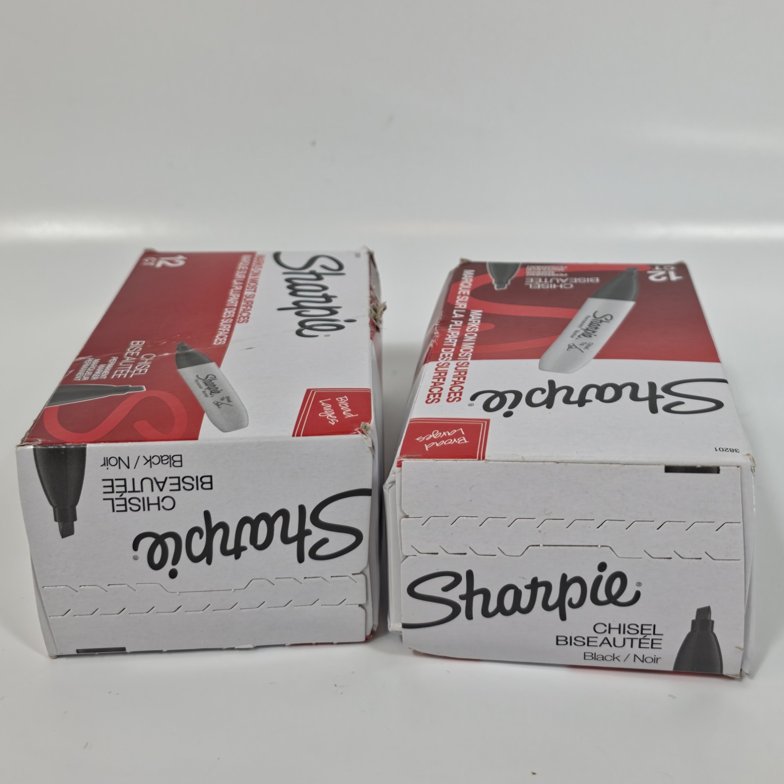 Sharpie 38201 Permanent Marker 24ct Black Chisel Tip Broad 2 Boxes x 12 Each