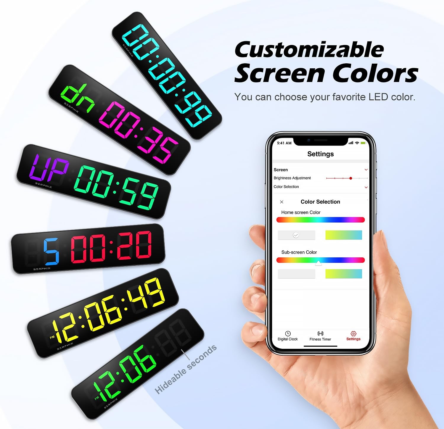 15.2 Gym Timer, App Remote Control, Customizable LED Colors, Workout Interva...
