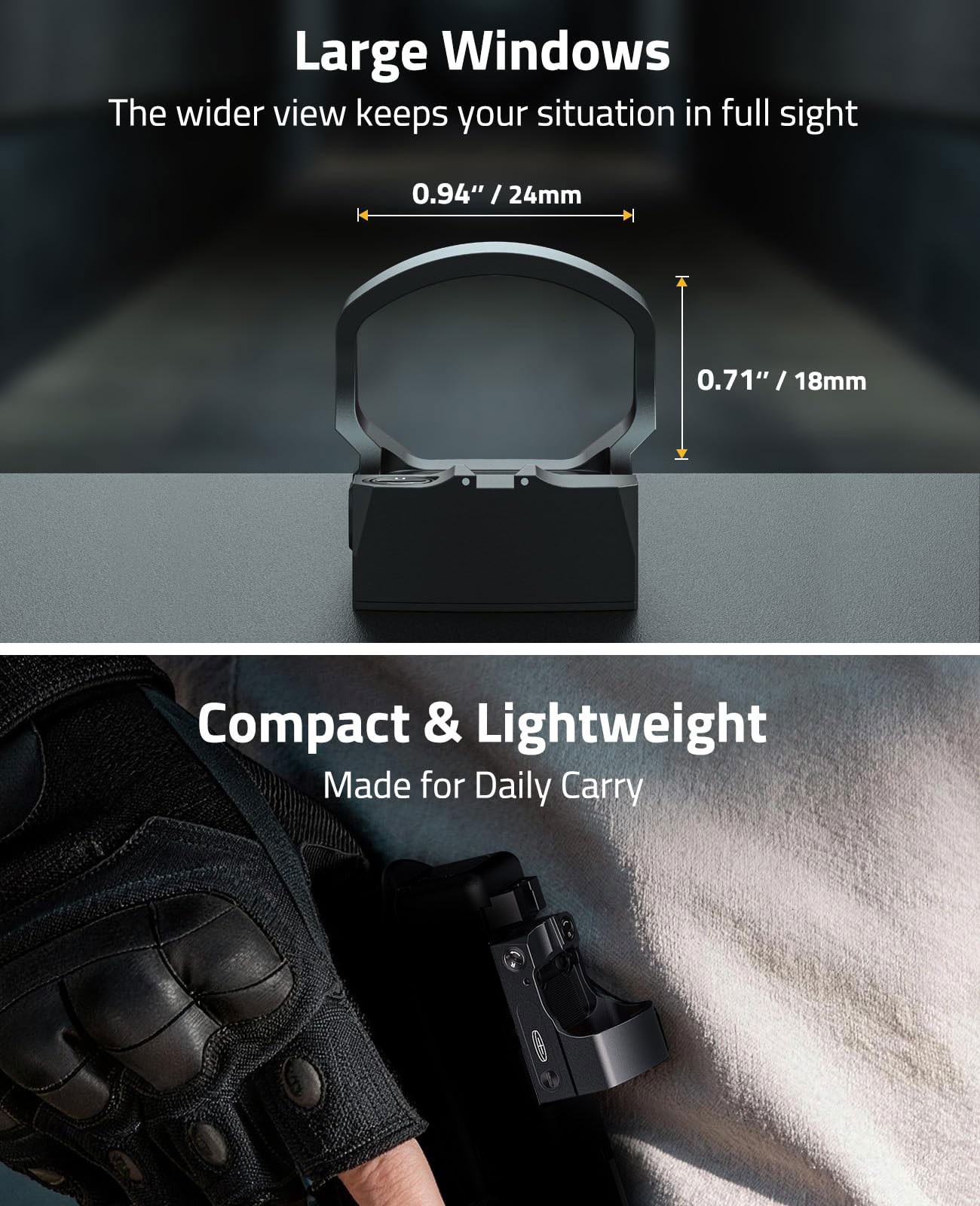 Auto-Brightness Compact Red Dot Sight Multi-Reticle Motion Awake RefIex Sight US