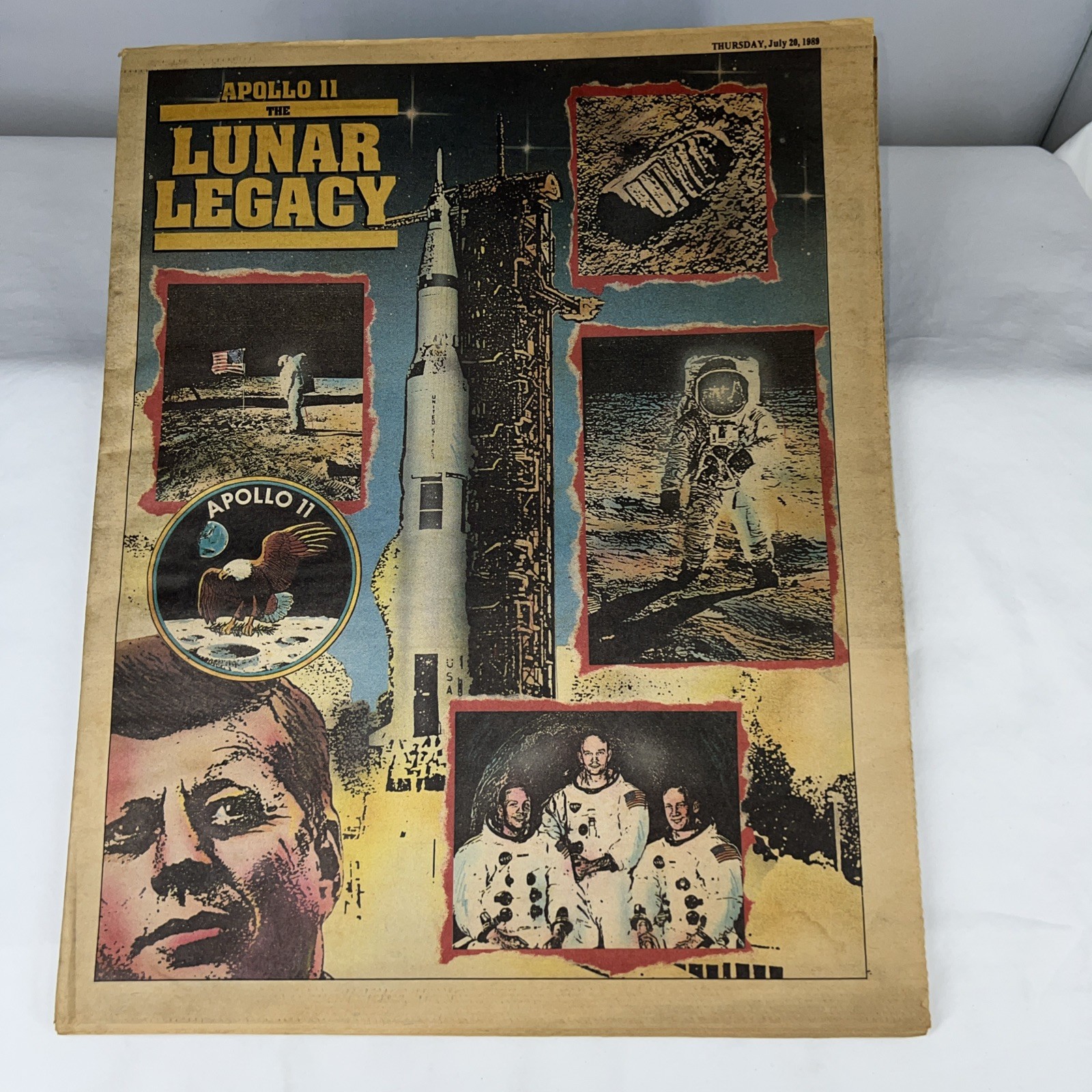 Vintage NASA, Apollo 11: The Lunar Legacy July 1989 Newsprint 60 Pg Tabloid RARE