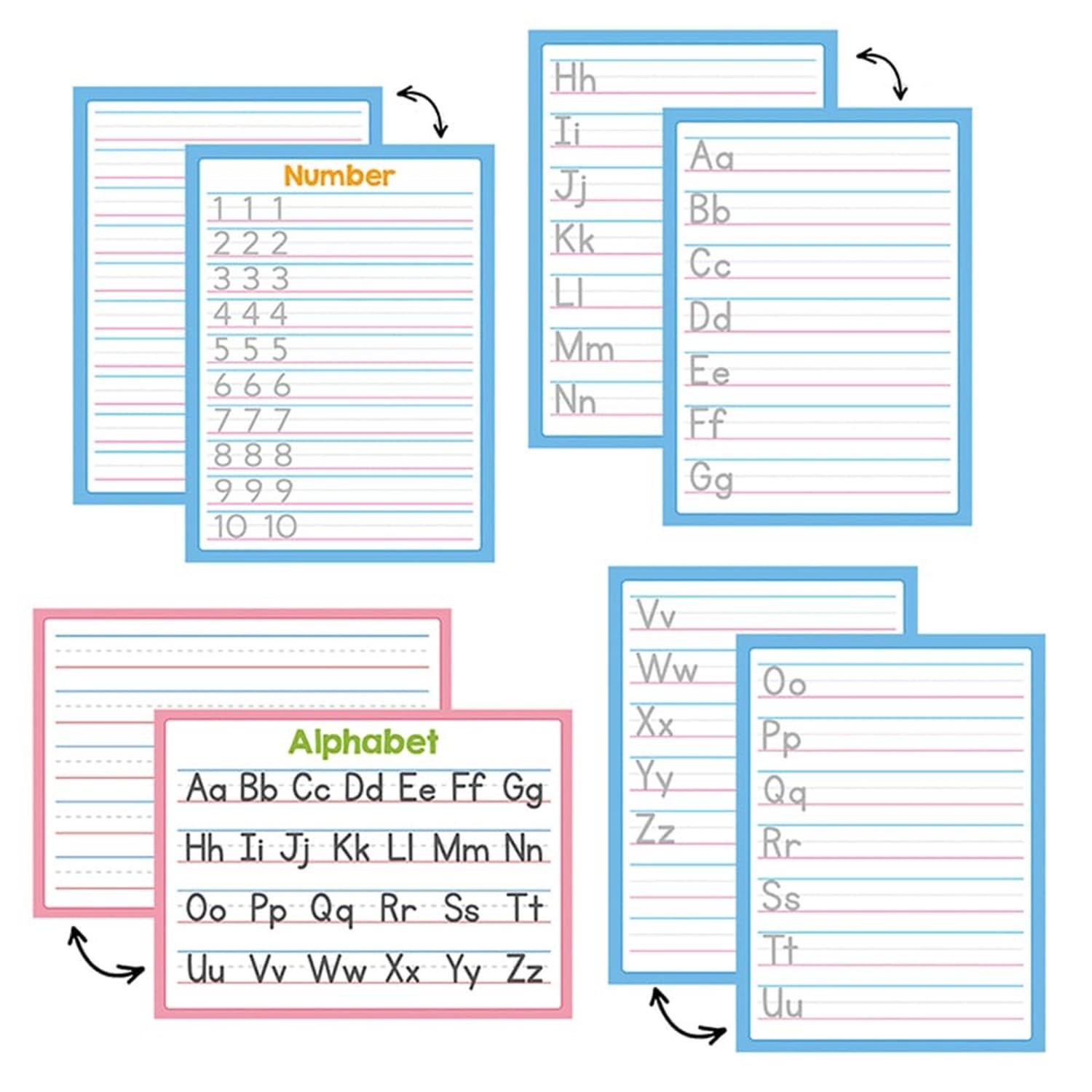 Lachilly Double Sided Dry Erase Handwriting Practice Boards – Alphabet A-Z
