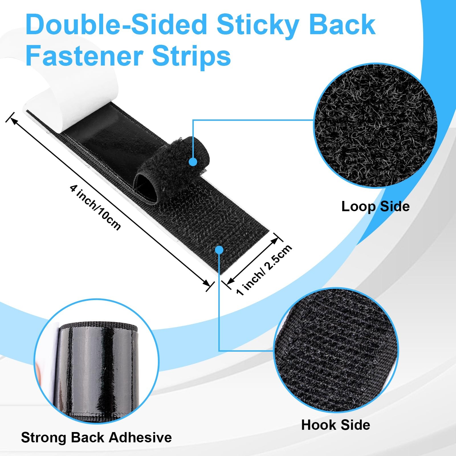 32 Sets 1X4 Inch Hook and Loop Strips with Adhesive, Strong Sticky Back, Heavy