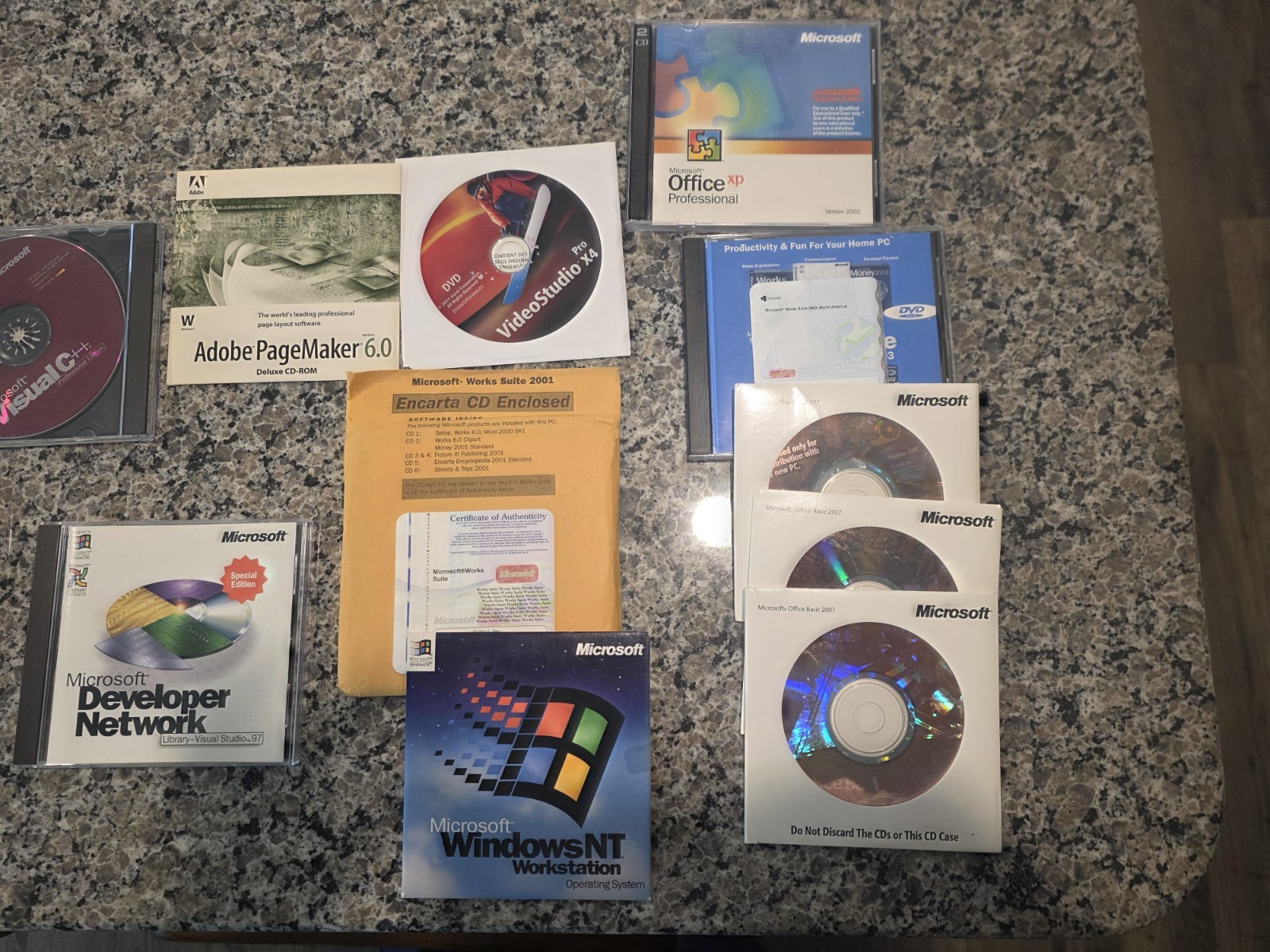 Lot Of 13 PC Softwares W/ Product Keys Acrobat, Office, Visual C++, Windows NT,+
