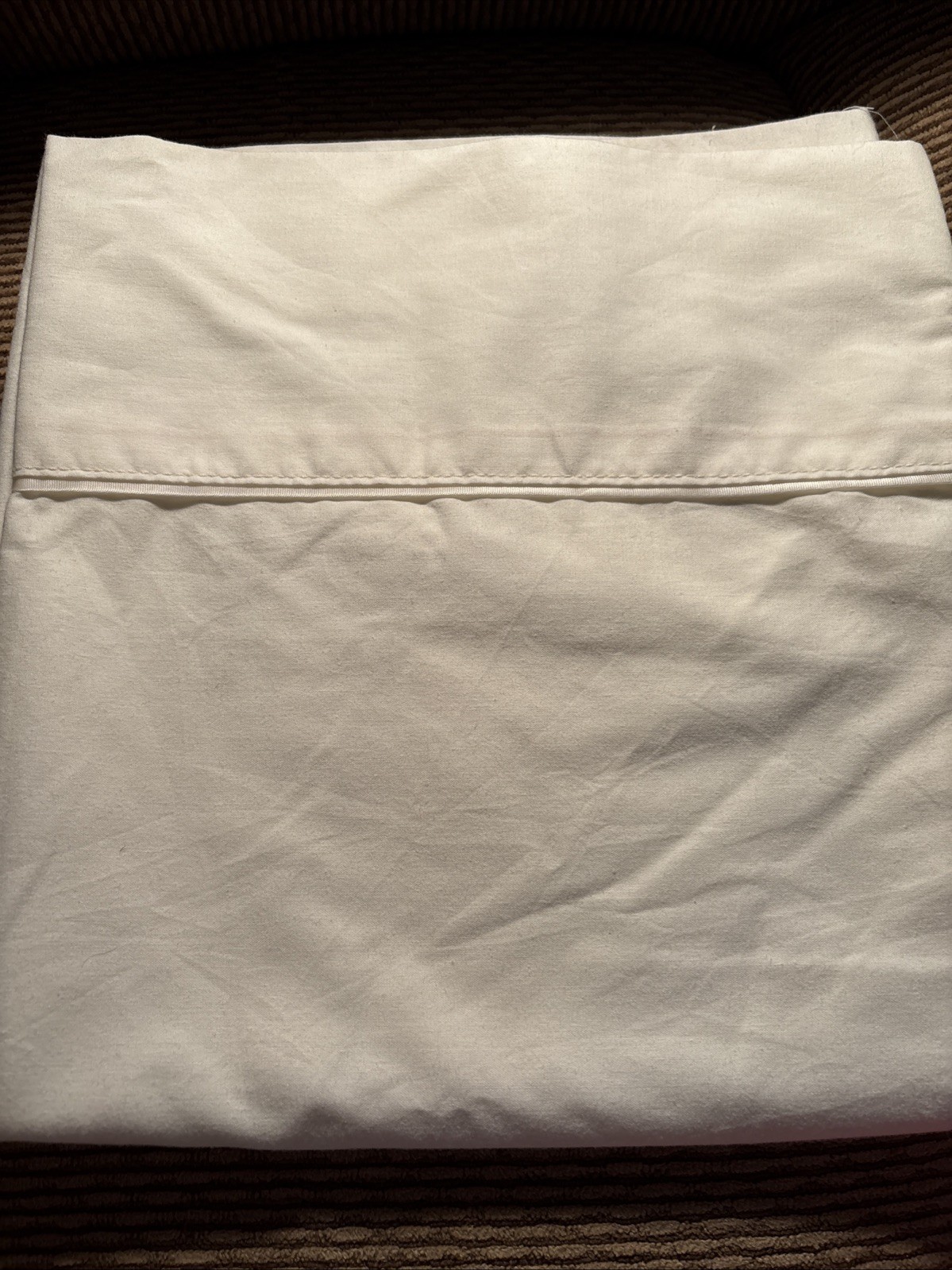 One King pillowcase, No Tag Cream Color, Little Ribbon Edging B2
