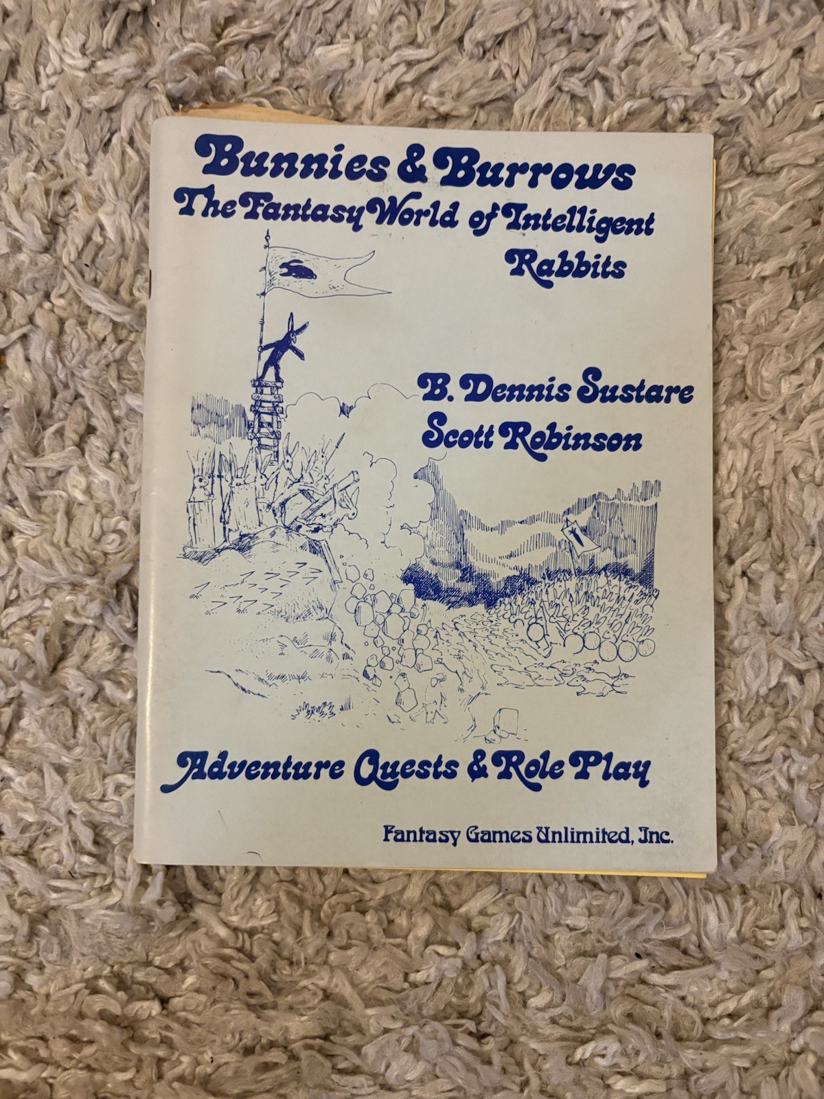 VTG Bunnies & Burrows 1976 Fantasy RPG Rule Book Adventure Quests & Roleplay