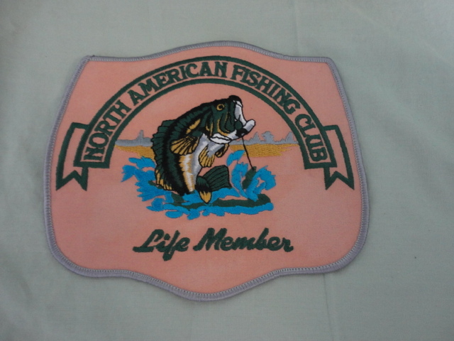 North American Fishing Club Life Member Embroidered Jacket Patch NEW
