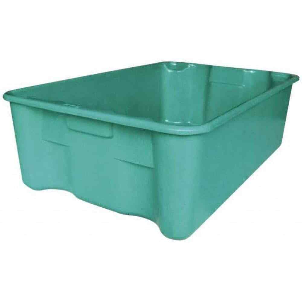 MFG Tray Green Fiberglass-Reinforced Stack-N-Nest Tote: 20.6" L x 13" W x 8" H