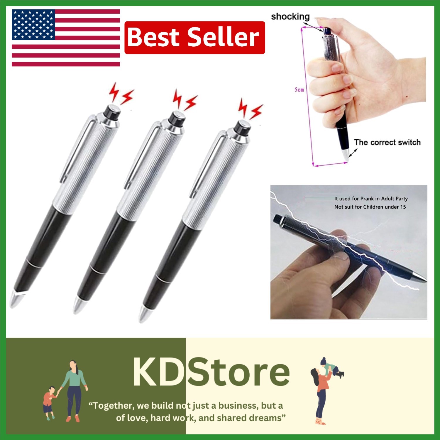 3 Electric Shock Pens for Adults - Ultimate Prank Props for Fun Gatherings
