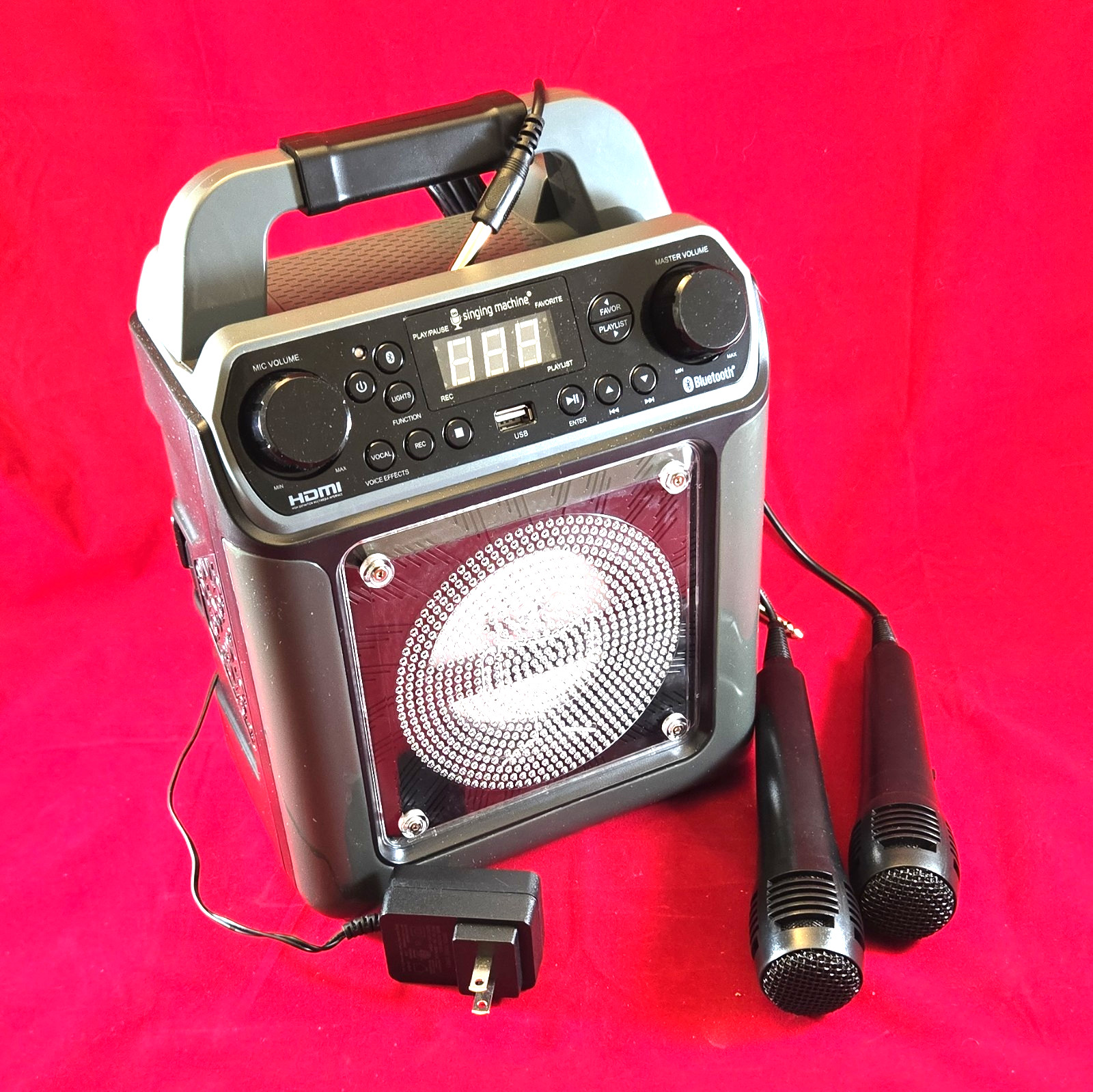 Singing Machine Groove mini Karaoke System Bluetooth HDMI w/ 2 Mics