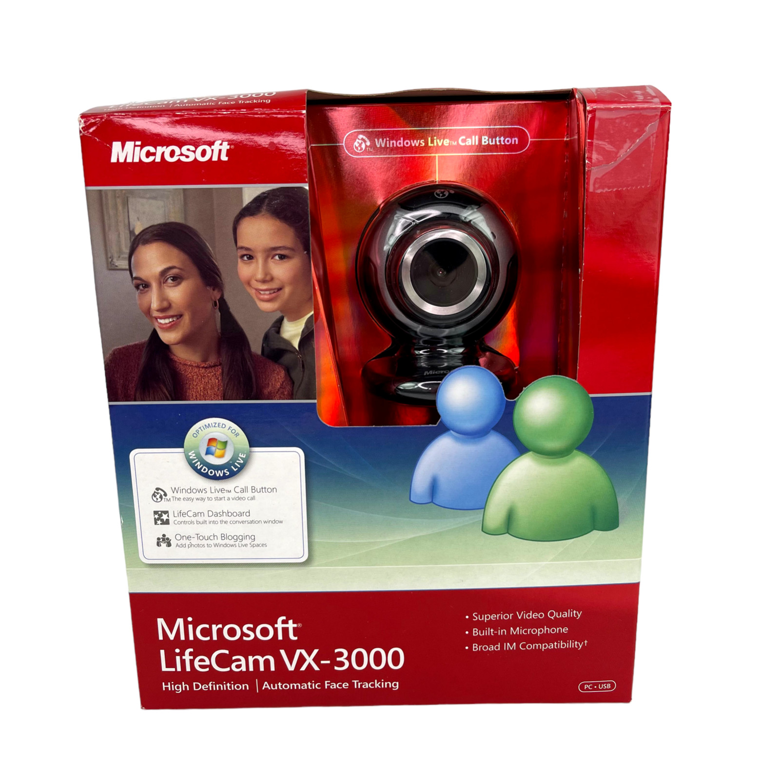 Microsoft LifeCam VX-3000 USB Webcam Windows Live Messenger PC Pre-owned