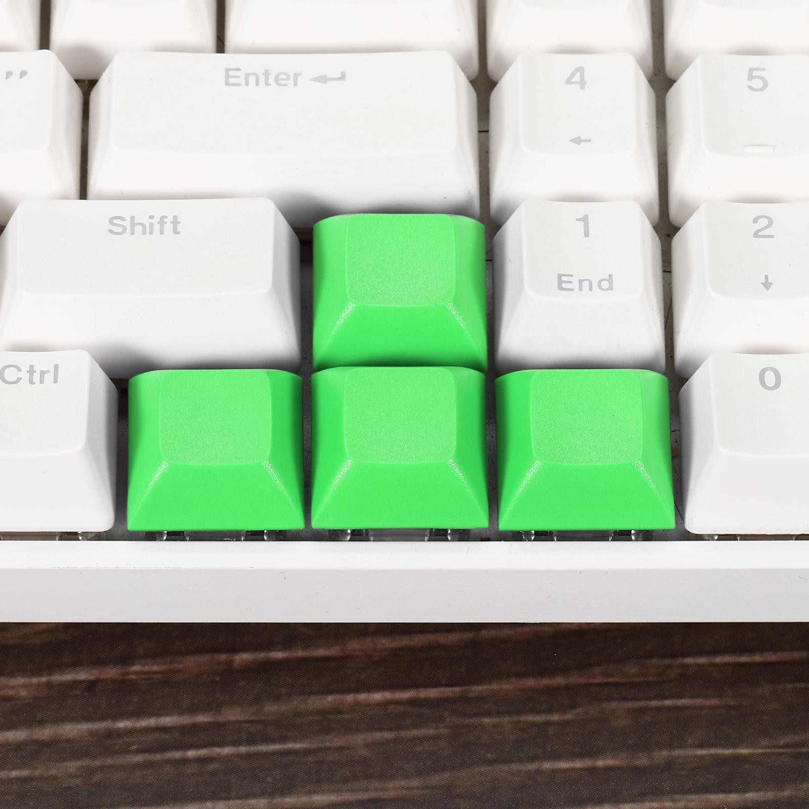 1U Blank Keycaps, 5 Pack MX Keyboard Replacement Universal PBT Mechanical, Green