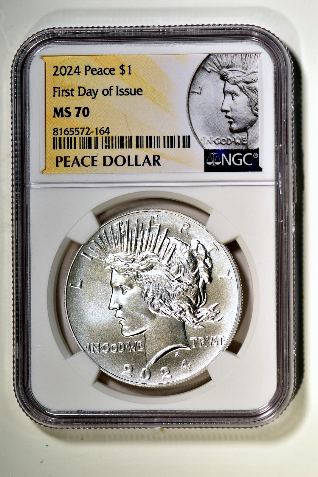 2024 $1 Peace Dollar  NGC MS70 First Day of Issue #164
