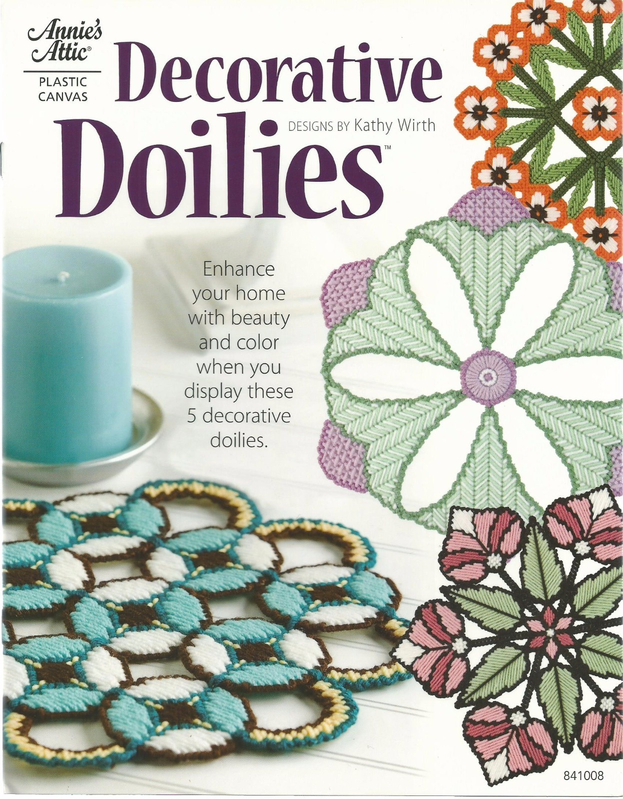 Decorative Doilies Plastic Canvas Pattern Annie's Attic Stained Glass Flowers