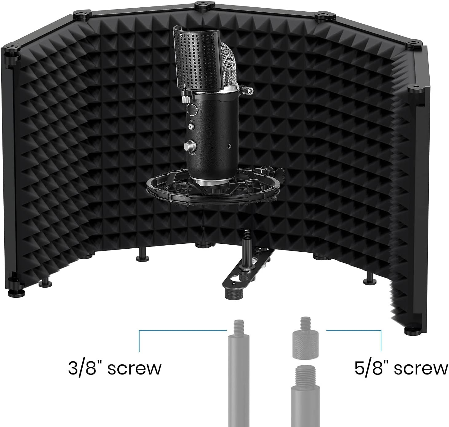 Sturdy Microphone Sound Shield - 5 Panels for Enhanced Isolation and Clarity