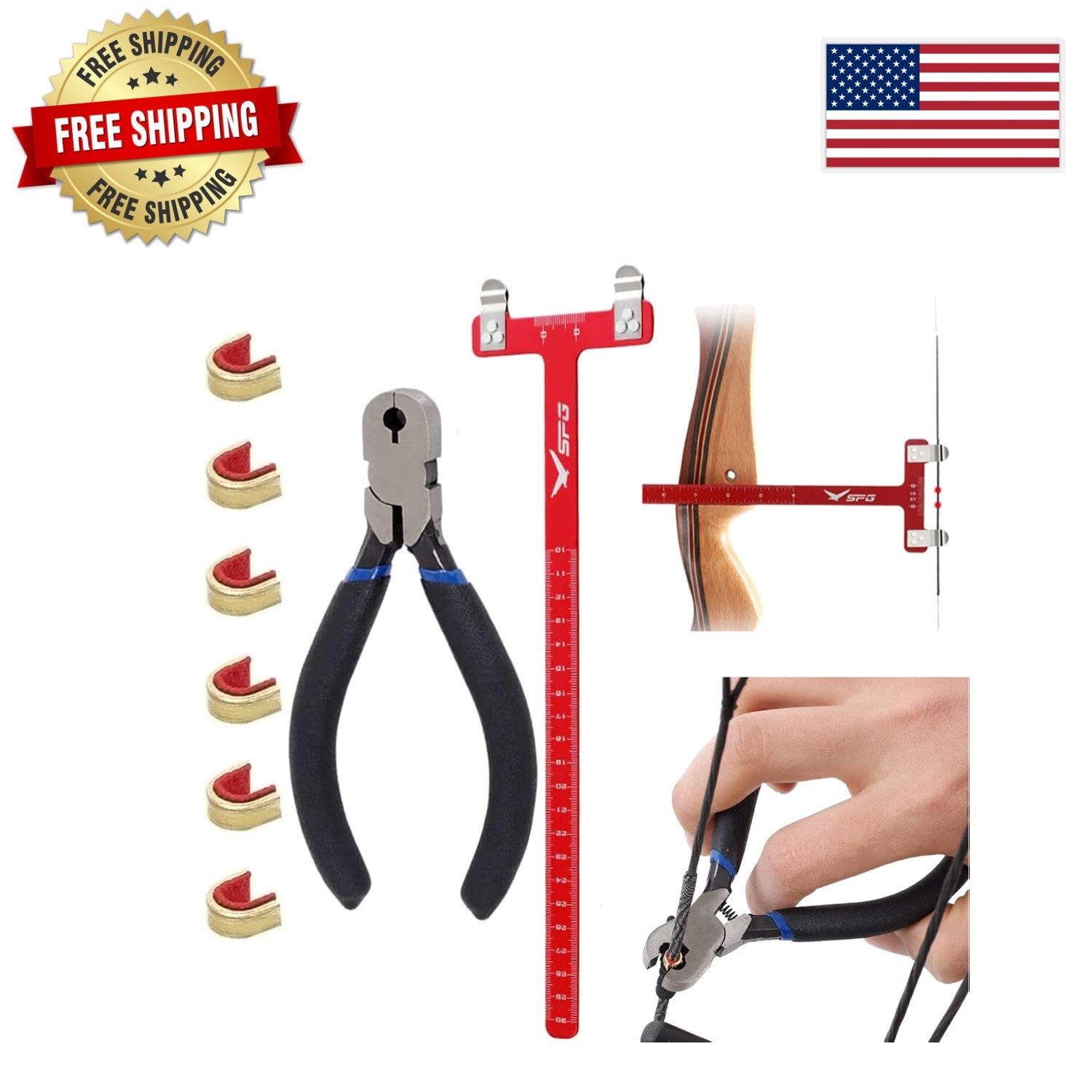Professional Archery Bow Square & Nocking Points Pliers Kit - Precision Tool Set