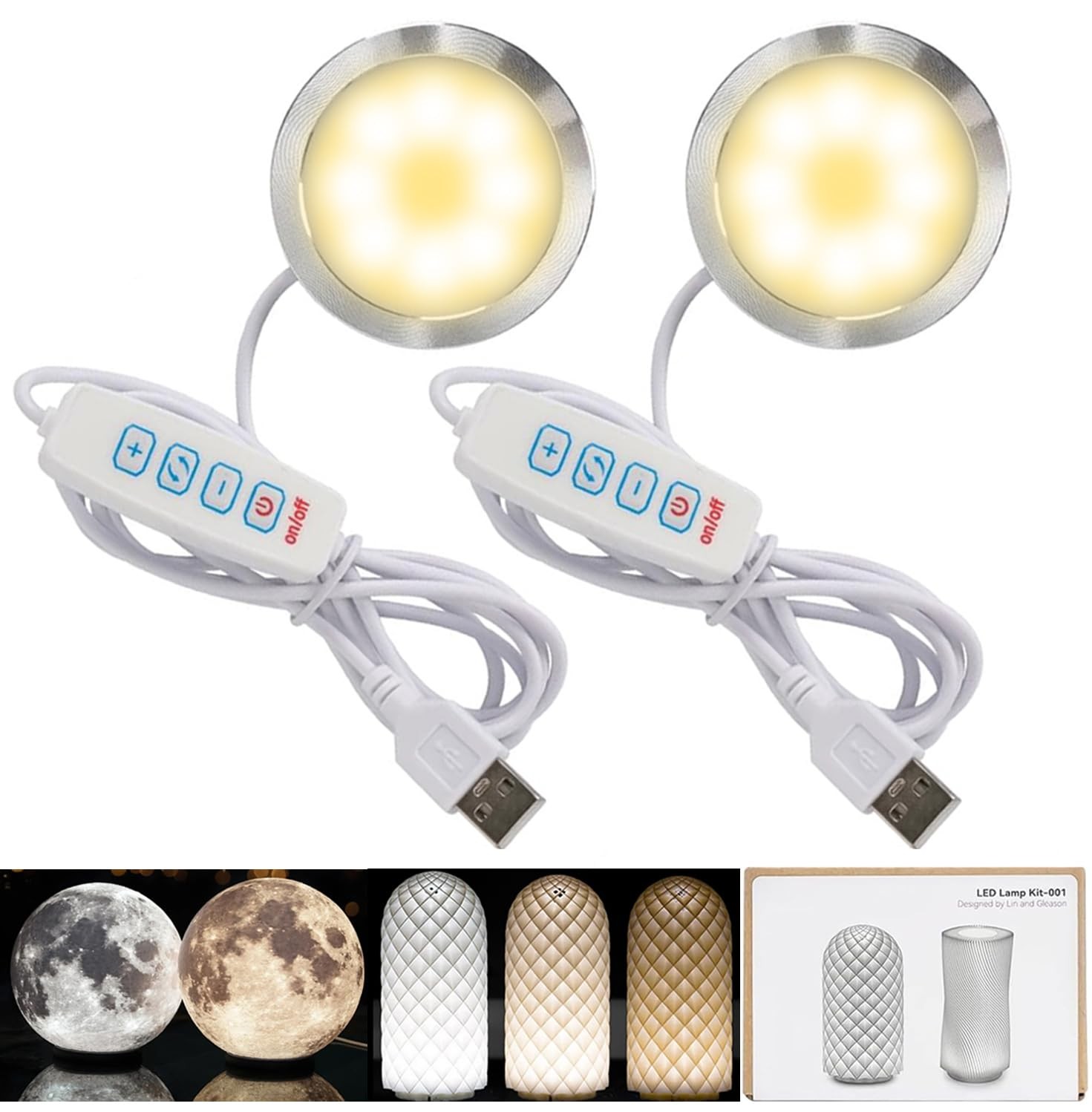 LED Lamp Kit 001 Three Colors for Bambu Lab Makerworld 3D Printed DIY 2PCS