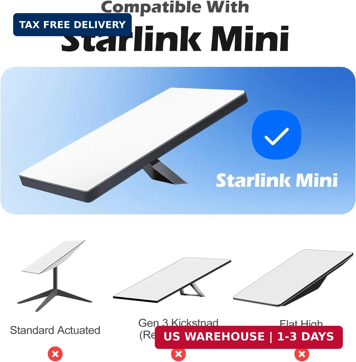 Starlink Mini Mount - Locking Suction Cup with Anti-Shake Tech, No Assembly for