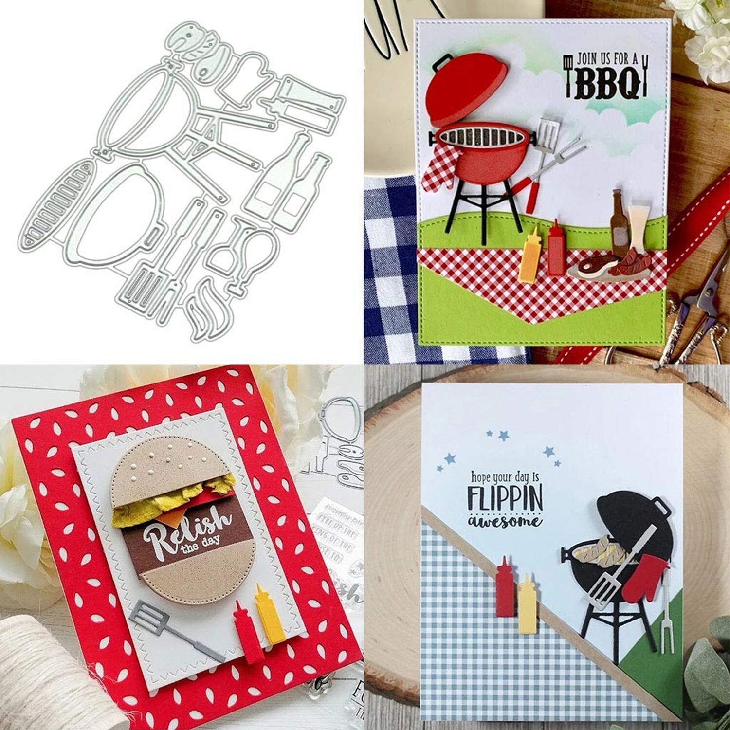Barbecue Metal Die Cuts,Cutting Dies for Card Making Clearance,Embossing Dies...
