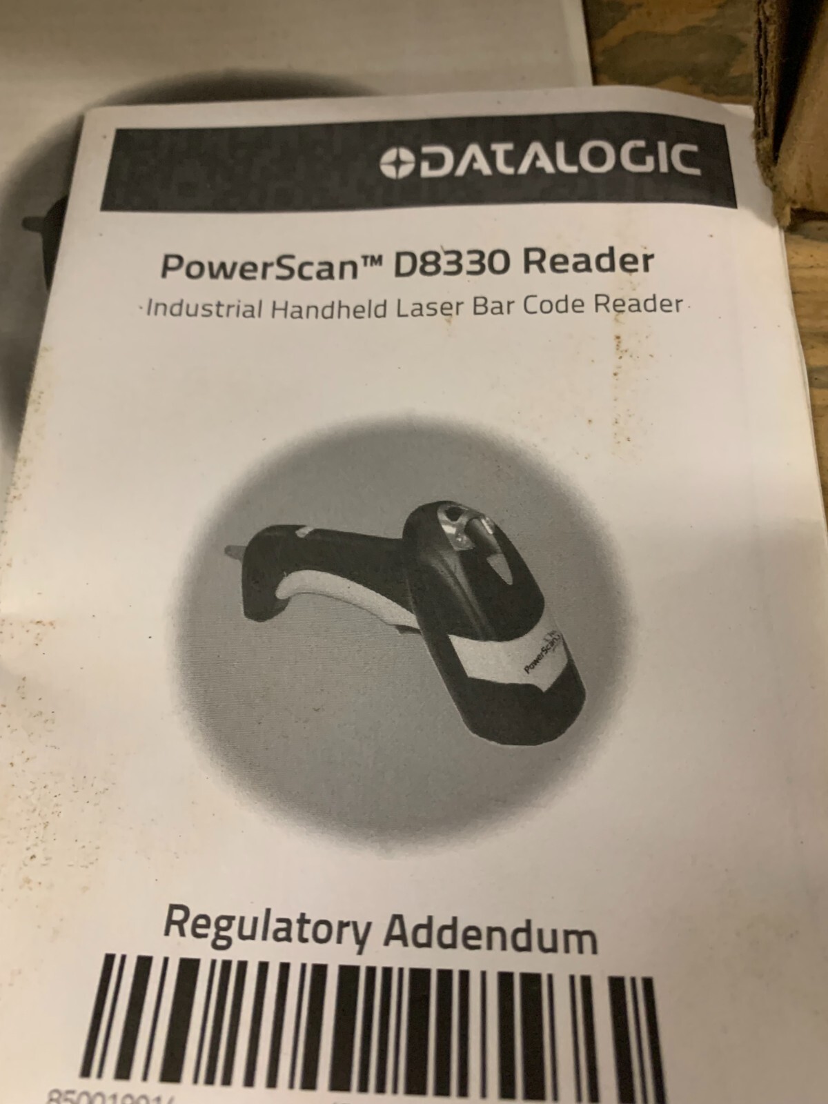 Datalogic PowerScan D8330 Reader Industrial Handheld Laser Bar Code Scanner