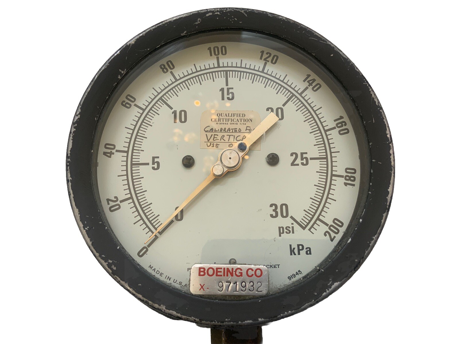 MARSHALL TOWN 0-30 PSI 4-1/2" SPECIAL SERVICE GAUGE 91945