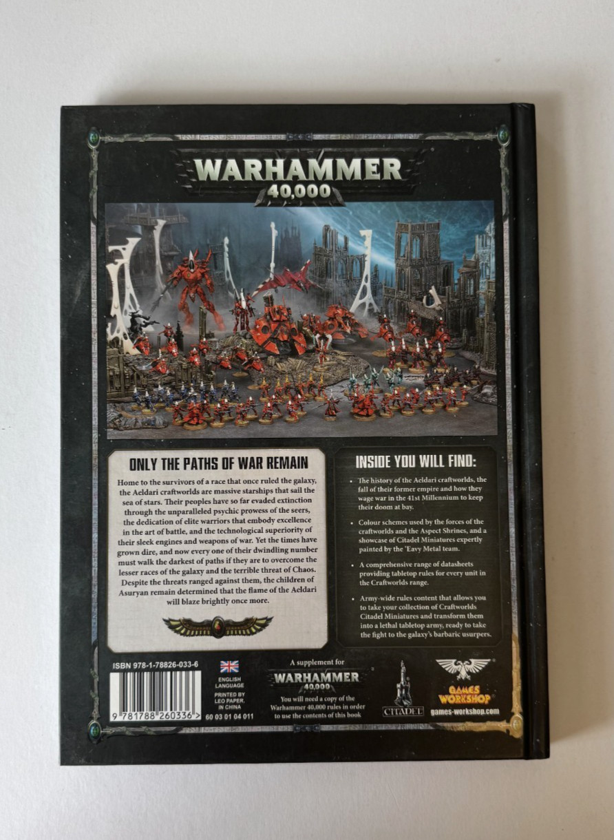 Craftworlds Codex Warhammer 40k Eldar Aeldari 8th Edition 2017 hardcover book